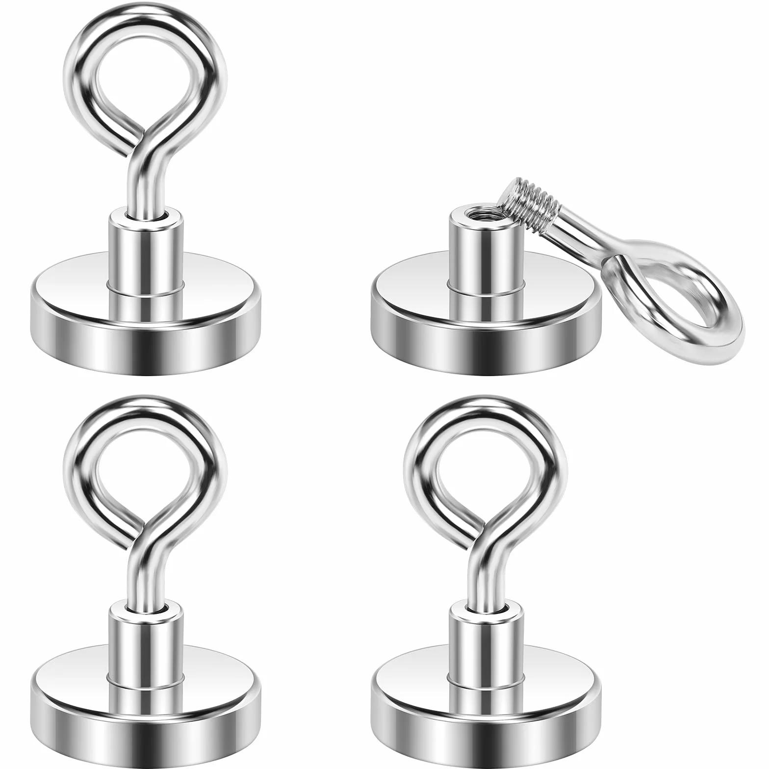 Wukong 32mm Ganci Magnetici Potenti, 4 Pezzi Calamite Rotonde, 35KG(77LB) Magnete Neodimio, Ganci Magnetici Extra Forti per Cucine, Magazzini e Esterni