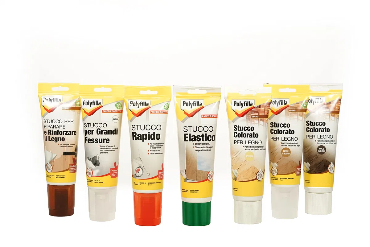 POLYFILLA STUCCO FESSURE, per muro Interno ed Esterno, Pronto Uso, riempimento fino a 1cm di profondità, in Pasta BIANCO 330 GR