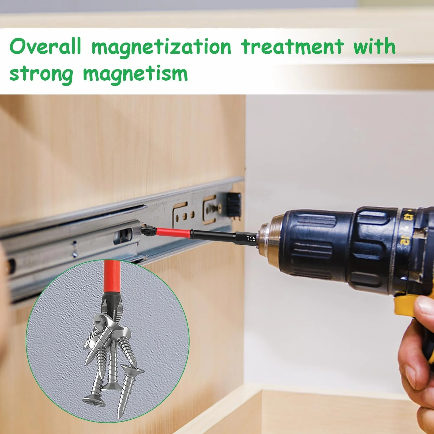 12 Pezzi Set da Inserti per Avvitatore Professionali, 25mm/50mm/65mm/70mm/90mm/150mm Punte Avvitatore Magnetiche, Snodo Avvitatore per Vari Fai da te e Lavorazione del Legno (1)