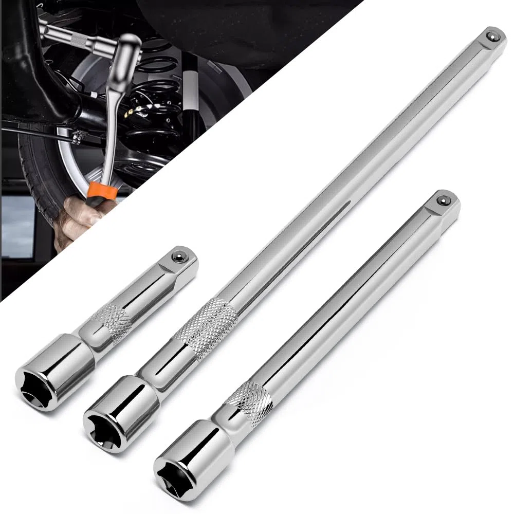 3 Pezzi Set Di Chiavi a Bussola, Prolunga Chiave a Cricchetto3/8, Bussole Per Avvitatore Da 75 Mm, 150 Mm,250mm, Barre Di Prolungamento Chiave a Cricchetto In Acciaio Al Cromo Vanadio