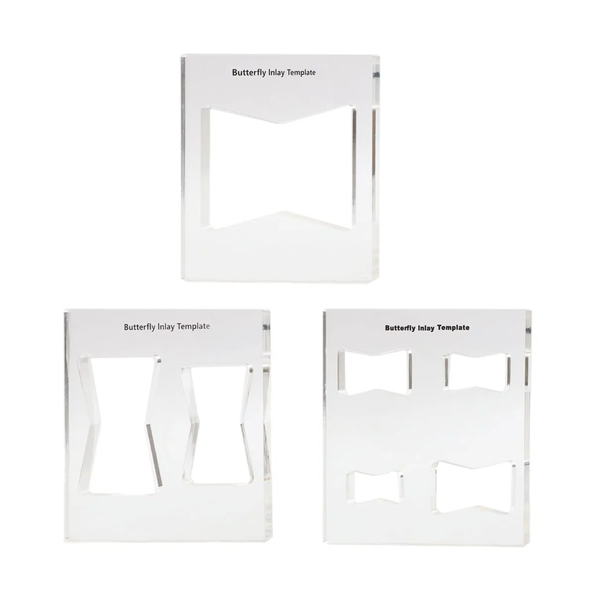Set di 3 modelli decorativi per lavorazione del legno, motivo farfalla e chiave, 7 in 1, per papillon decorativo