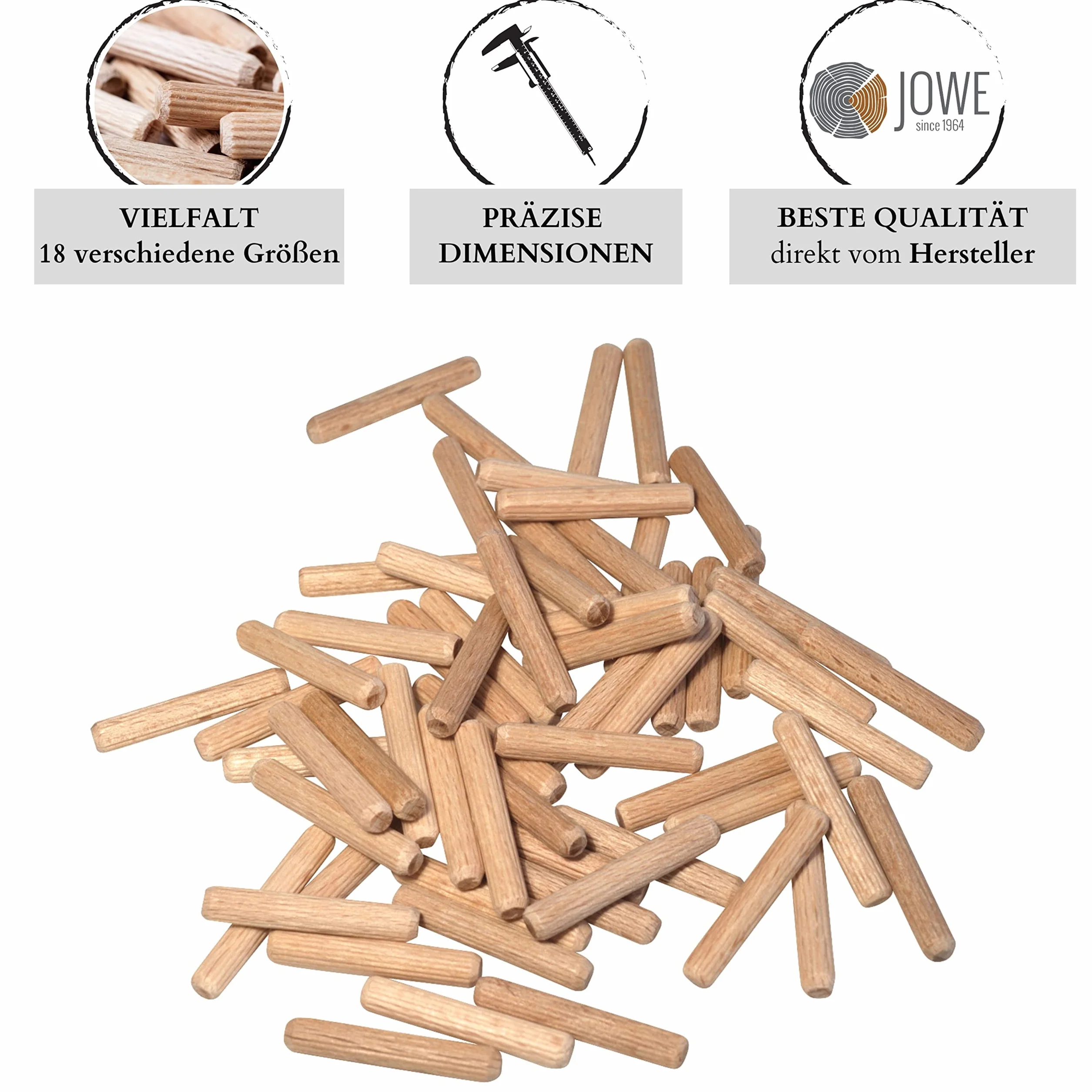 Tasselli in faggio JOWE 10x60mm, 100 pz.