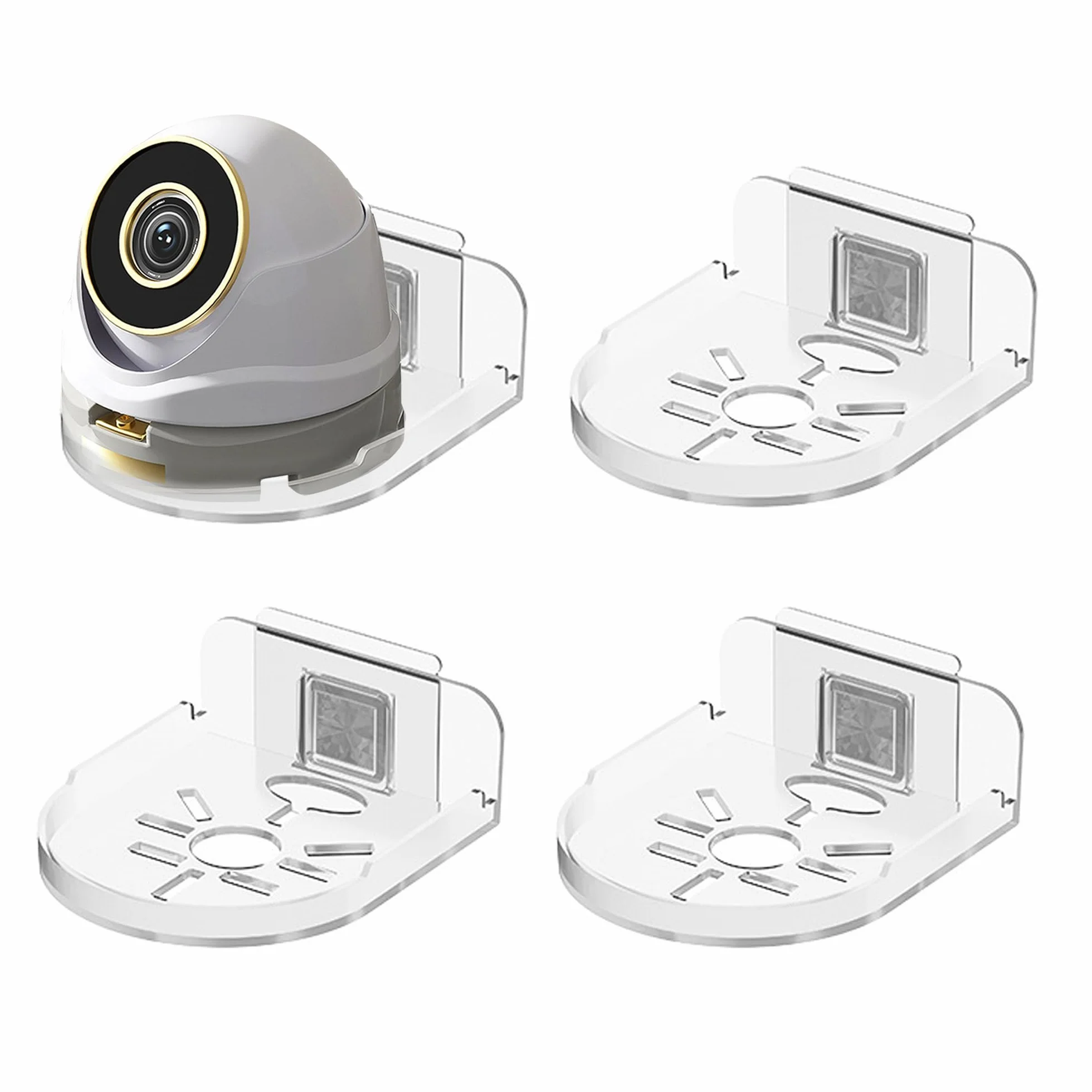 Supporto Telecamera Parete, Staffa Telecamera, Supporto per Telecamera di Sorveglianza, supporto Universale in Plastica per Telecamera per Il Montaggio a Parete in Interni Esterni, 4 Pezzi