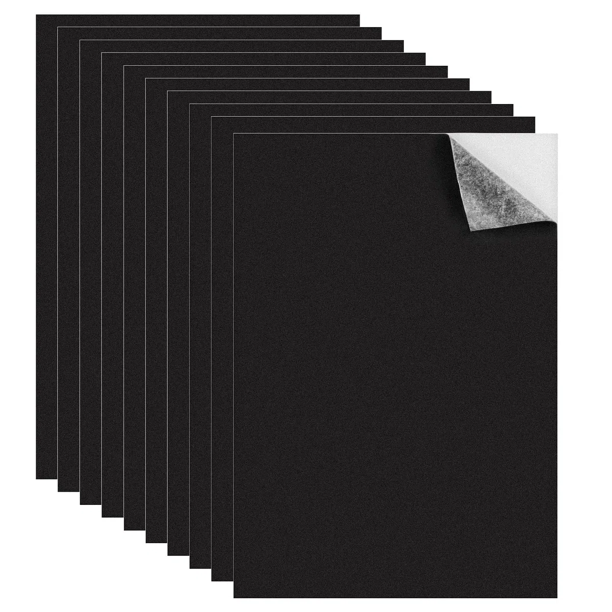 JIANTA Foglio di Schiuma Autoadesiva, 10 Pezzi 3mm Multi-Funzione EVA Gommapiuma Pads, Scheda di Schiuma Autoadesiva per Artigianato, Nero, 300mm x 210mm