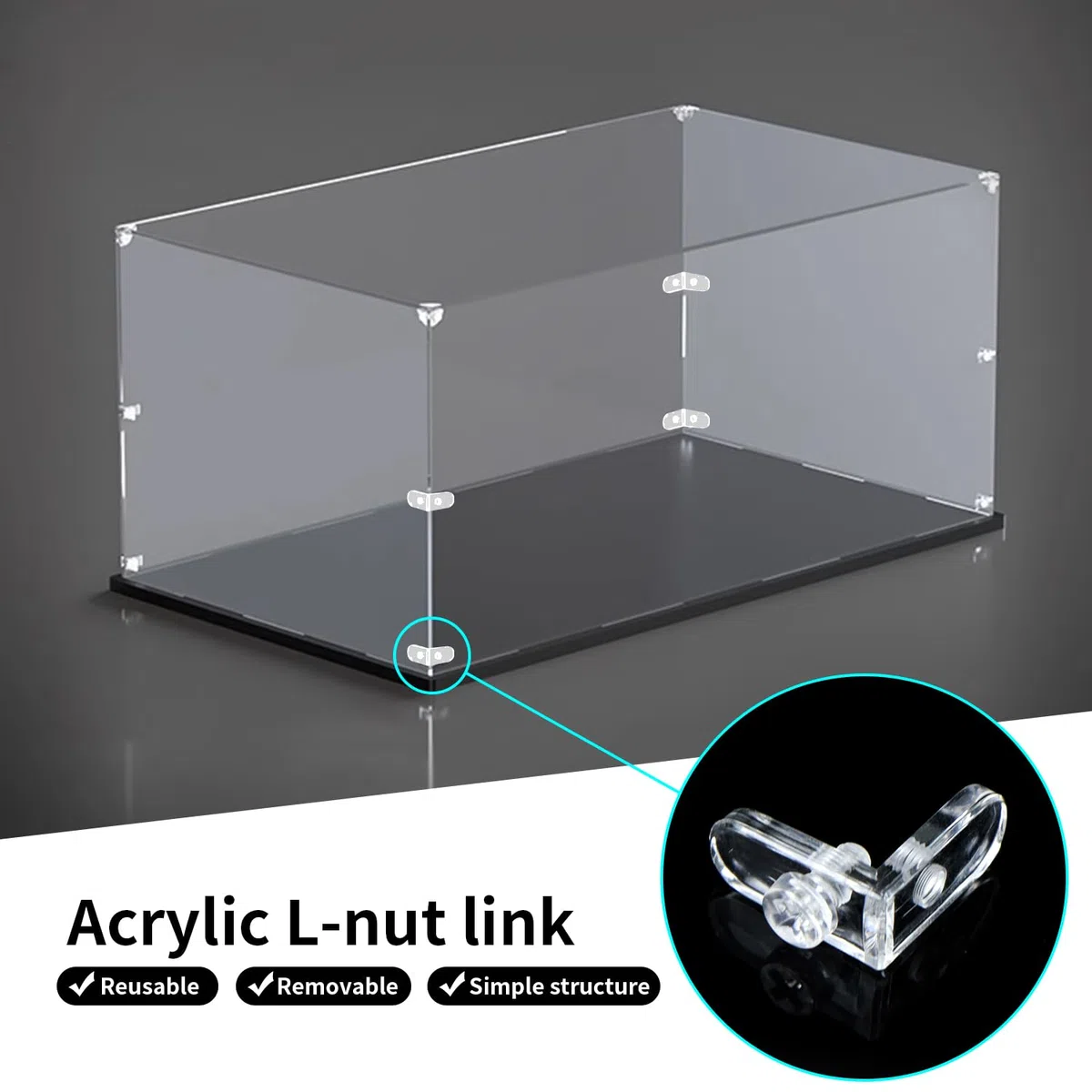 20Pcs L-staffa Angolare, Squadrette Angolari, Angolari in Plastica, Angolo Brace Staffa, 90 Gradi, Dotato di Viti e Dadi, Acrilico, Trasparente
