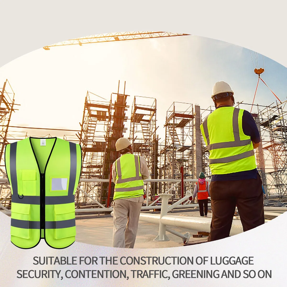 2 Pezzi Gilet di Sicurezza Antinfortunistici Alta visibilità Giacca da Lavoro Riflettente ad Alta visibilità manageriale Gilet Zip Brace Security Porta Cellulare ID Tasca