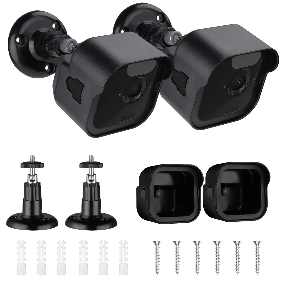 OFFCUP Blink Outdoor Supporto per Fotocamera, Regolabile da Parete con Custodia Protettiva, Blink Supporto per Fotocamera da Esterni, per fotocamera Blink outdoor camera （Nero 2 Pezzo）