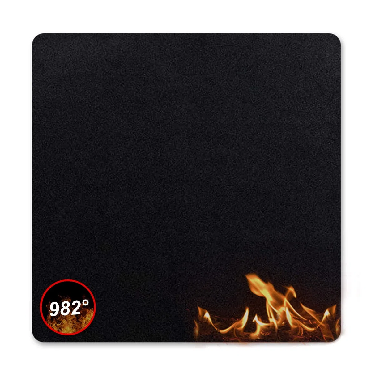 Tappetino Ignifugo, Tappetino di Protezione dal Calore 100 x 100cm di Spessore 5mm Resistenza al Calore 982°C Tappetino per Saldatura Tappetino Ignifugo per Saldatura Barbecue, Nero