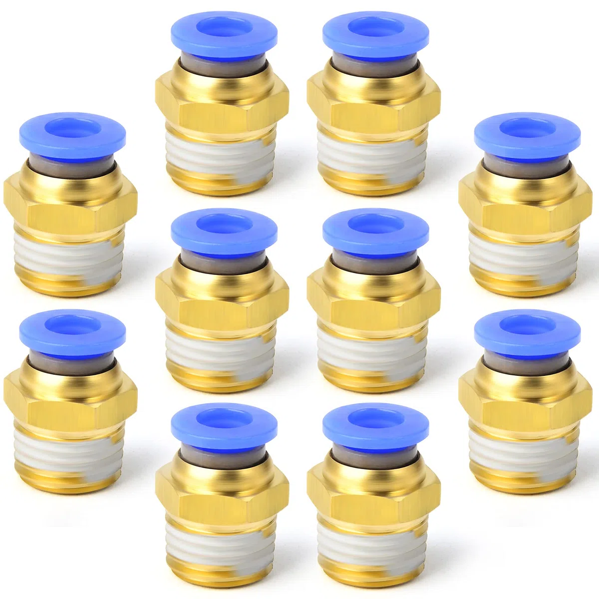 10 pezzi 6mm tubo OD x 1/4 BSP maschio dritto per collegare pneumatico raccordi (PC6-02)