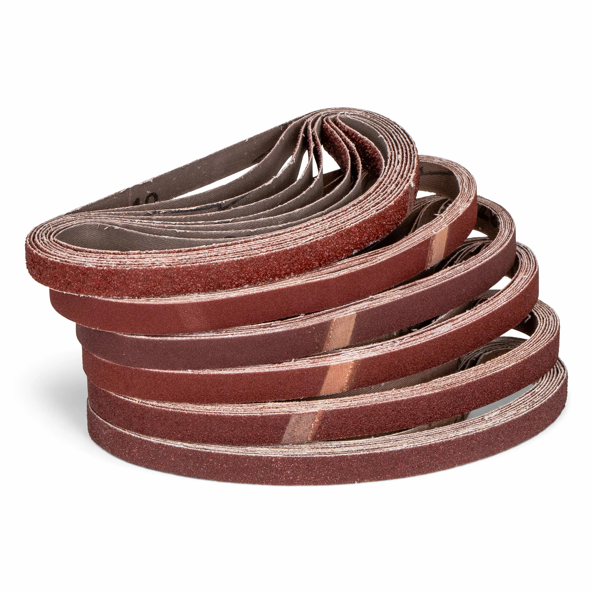 120 nastri abrasivi in tessuto, 13 x 457 mm, grana 20 x 40-60 – 80-120 – 180-240 per Powerlie.