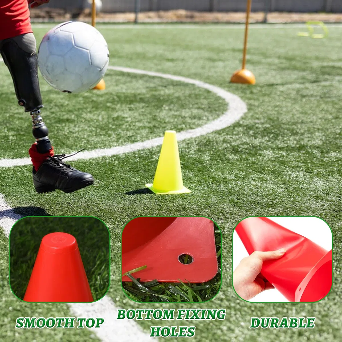 15 Pezzi 18cm Coni Allenamento Calcio Conetti Segnaletici Coni Sport Coni di Marcatori per Allenamento di Calcio, attività, Gioco, Pallavolo, Addestramento