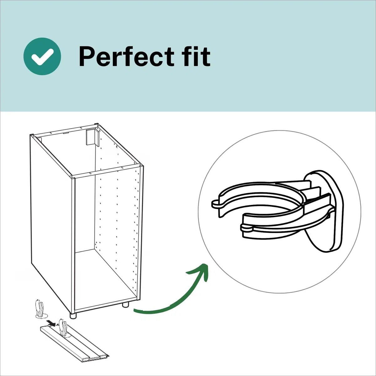 Clip per battiscopa in plastica, 8 pezzi, adatti per IKEA SEKTION e METOD