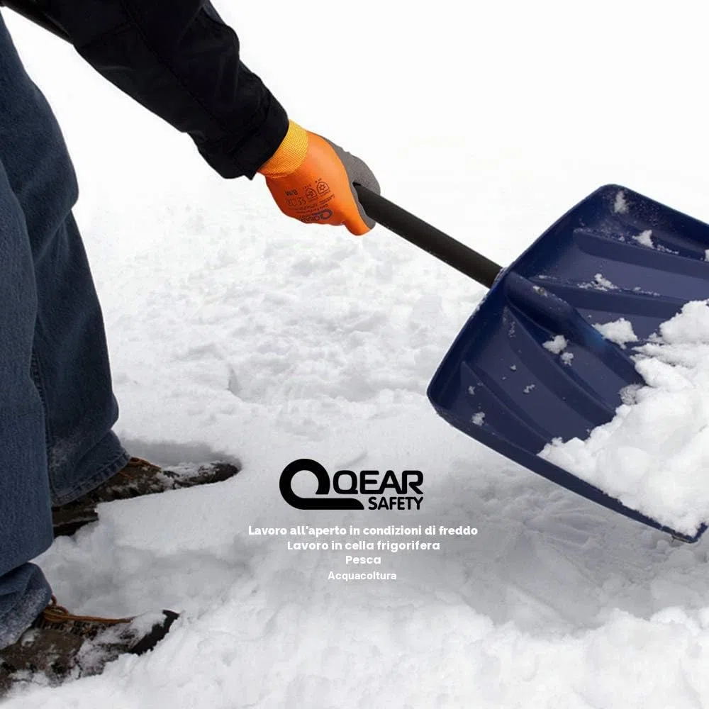 1 Paio Guanti da lavoro termici, resistenti al freddo e all'acqua, completamente rivestiti in lattice, palmo zigrinato per una migliore presa, L, Arancione.,