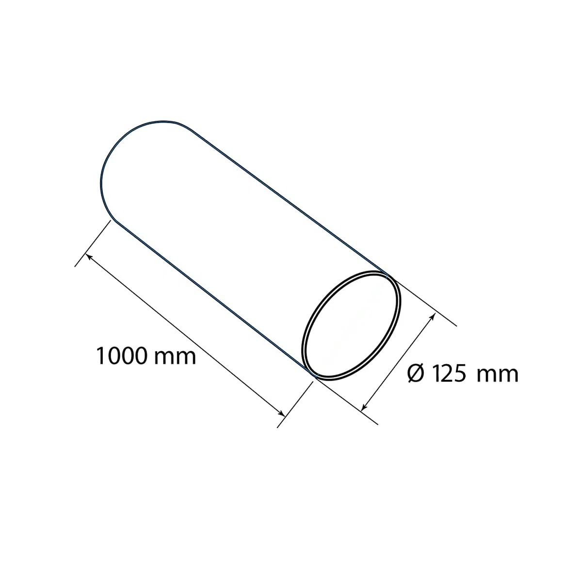 La Ventilazione CTR1125B Tubo per Aerazione Canalizzata Tondo in PVC, 125 mm, Bianco