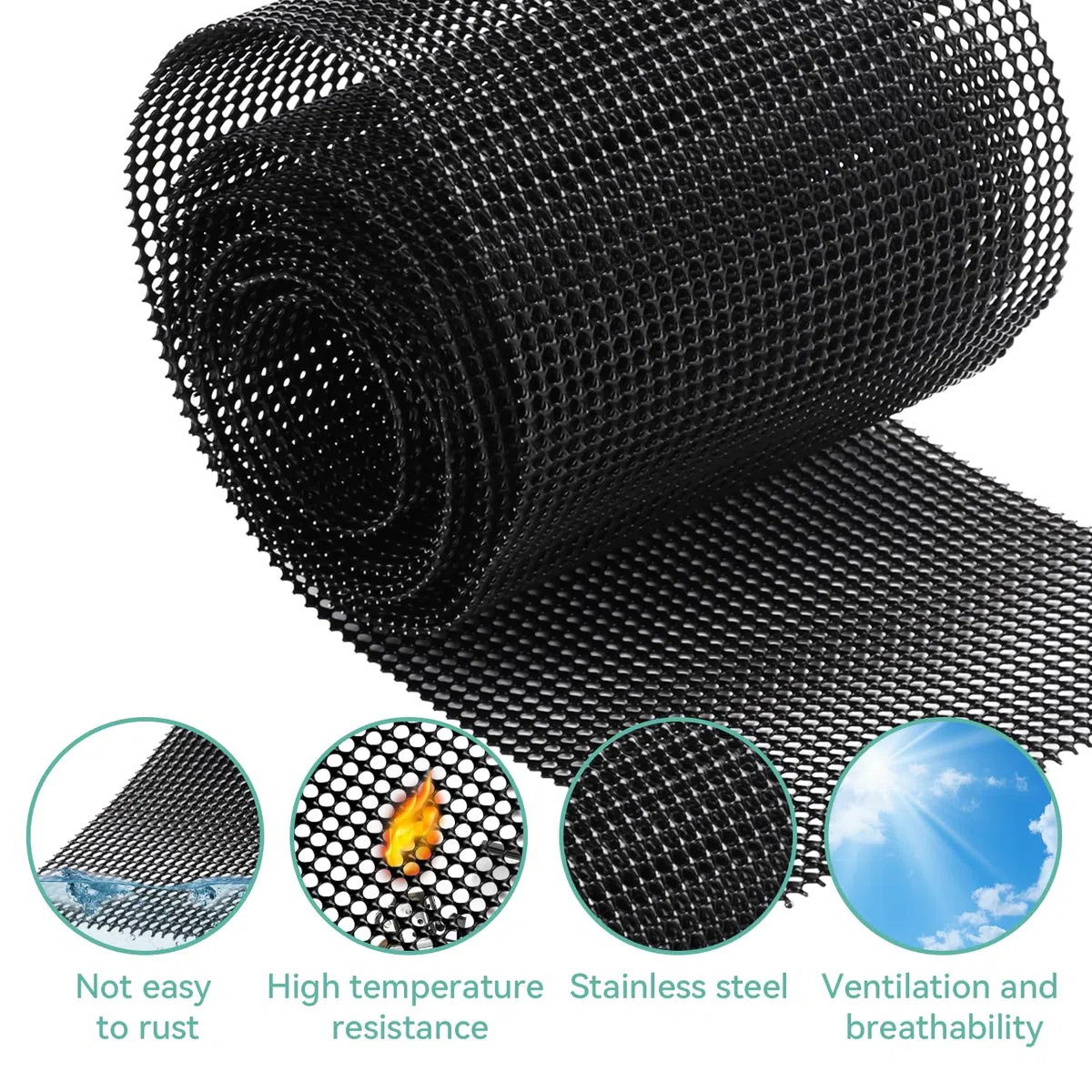 Griglia per Fughe Ventilatore per Fughe 3Meters Fughe di Ventilazione Rete Metallica Ventilatore Protezione Delle Fughe Del Clinker da Api Vespe o Topi Nero (3 Meters)