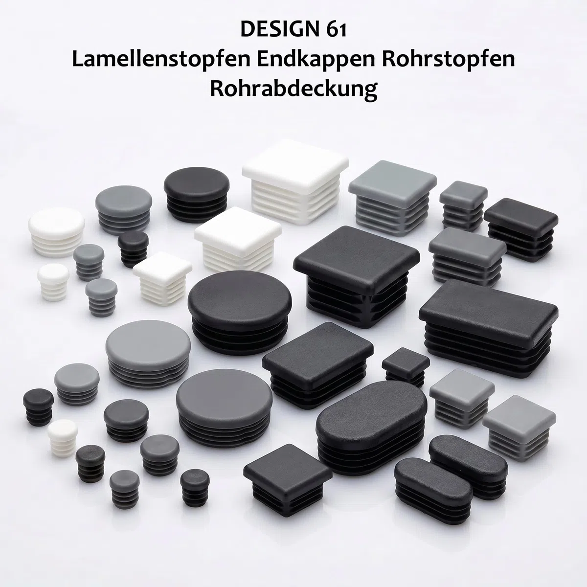 Design61 10 feltrini lamellari per tubi ovali, 40 x 20 mm, con lamelle per pareti di spessore fino a 0,8-3 mm
