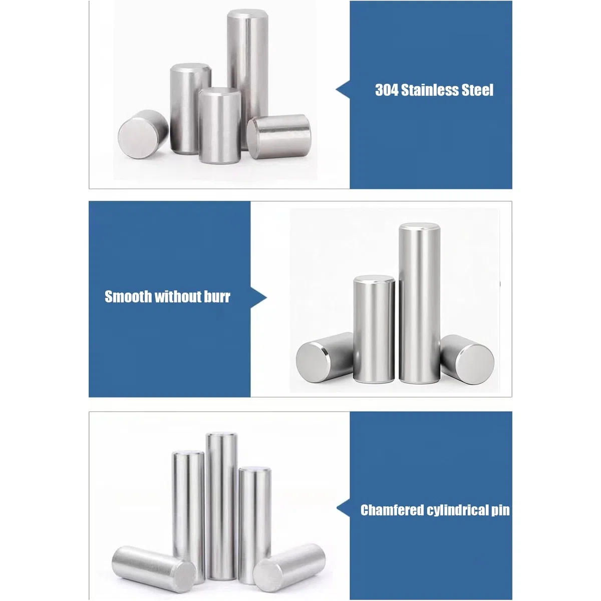 100 Pezzi M2 x 3-40 mm perni di centraggio for Supporto mensola, perni di Supporto mensola cilindrici in Acciaio Inox 304, Elementi di Fissaggio for componenti di Giunzione in Posizione(2x15mm)