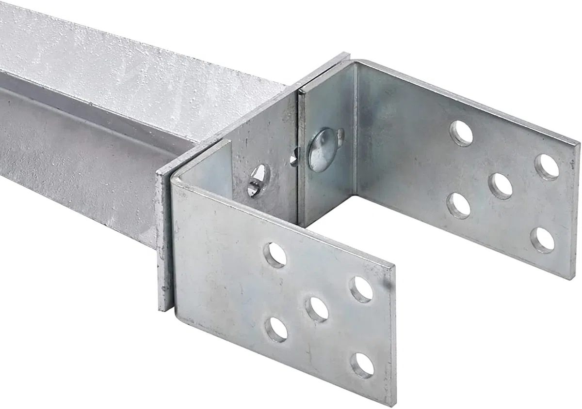 Supporto per palo, 0 – 140 mm, regolabile, manicotto di arresto a terra, con manicotto azionato a fuoco