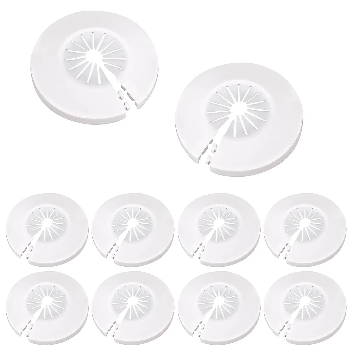 Rosette per Termosifoni, 8 Pezzi Copri Tubi Termosifoni, Bianco Copritubo Termosifone, a Scatto Copritubi Decorativi, Copritubo Riscaldante, per Tubi da 16/20/25 mm