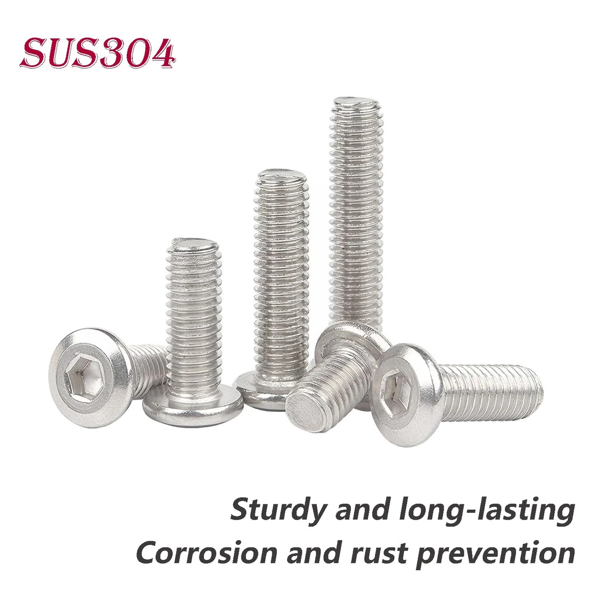 20 Pezzi Bulloni Completamente Filettati M4 x 5mm Viti a Esagono Incassato a Testa Piatta, Viti a Macchina Acciaio Inox 304