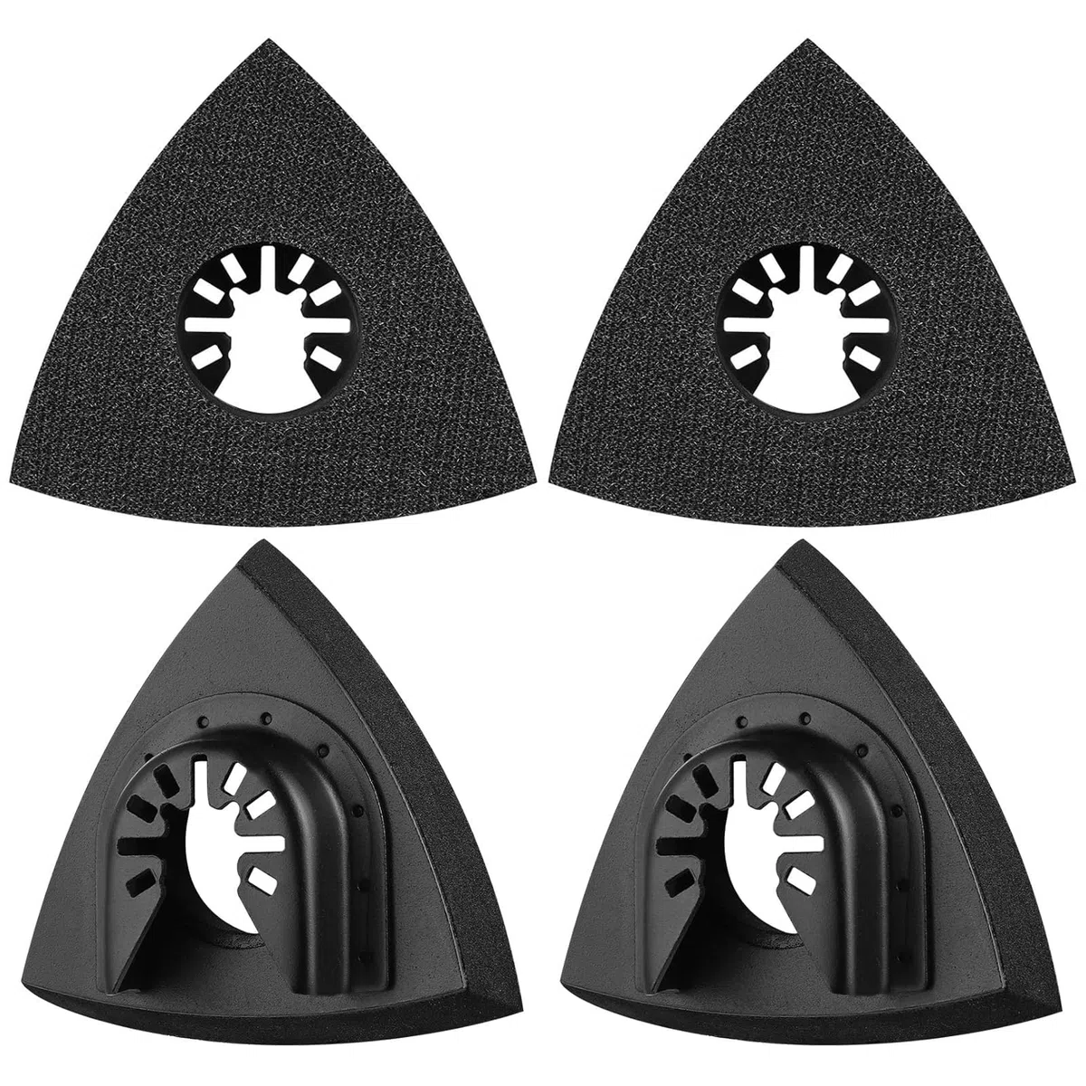 4 pezzi Delta Sander Multitool Piastra abrasiva 80 mm - Accessorio ottimale per Fein Multimaster, Bosch, Parkside, Ryobi, Worx, Workzone e altro ancora - Carta vetrata multifunzionale per utensili