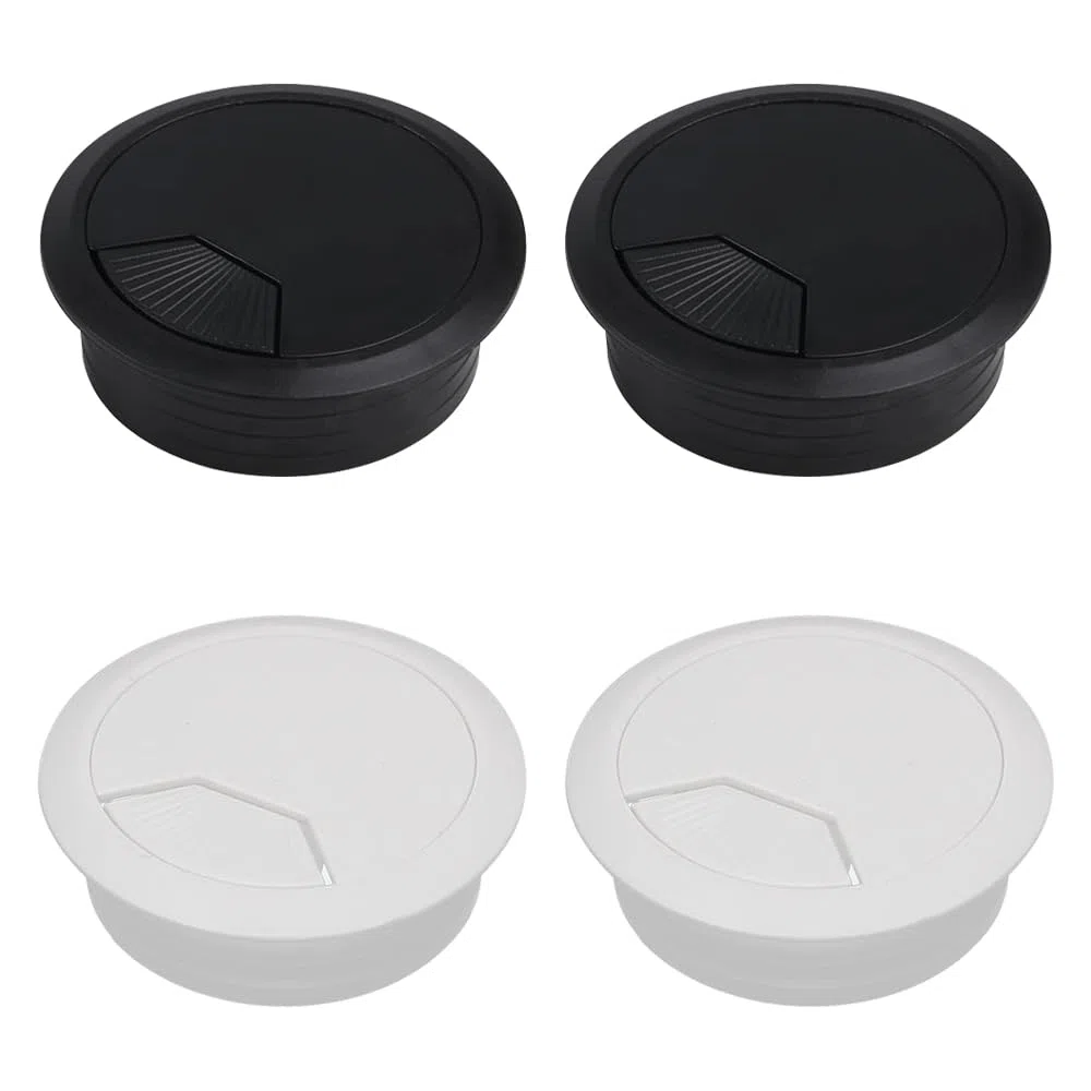 4 Pezzi di Copertura Del foro del Cavo Della Scrivania in Plastica PC Computer Wire Hole Cover Desktop Cable Grommet Round Wire Organizer Caps per la Gestione Home Office (50mm)