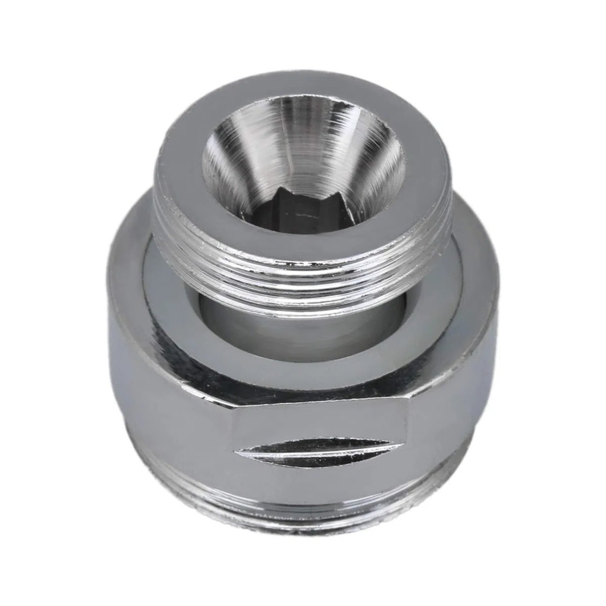 RDEXP Rubinetto Aeratore Filettatura Maschio a Rubinetto Adattatore 360 Gradi Rame, Argento, 2.34x2.34x2.07cm/0.92x0.92x0.81inch