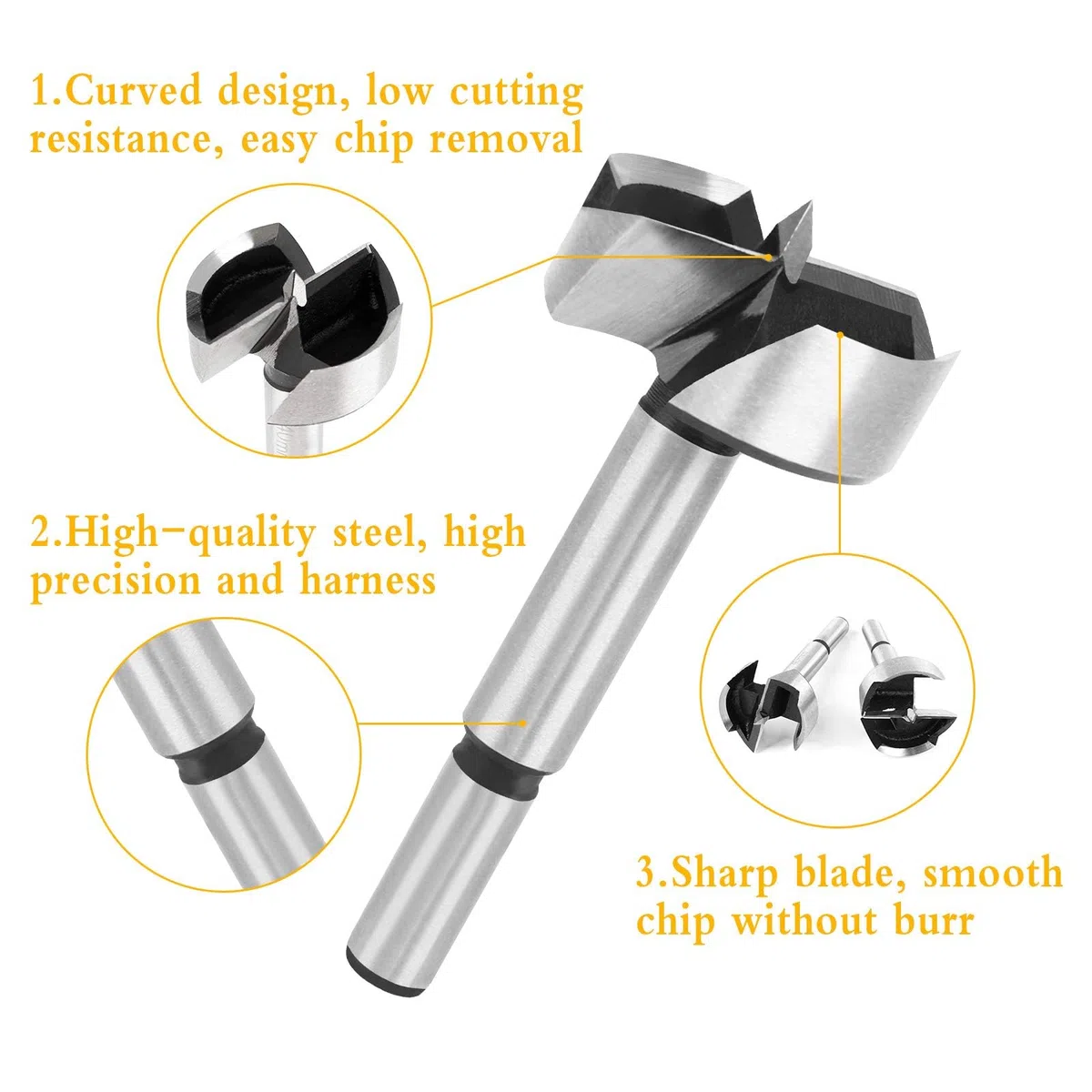 2 Pezzi Punte Forstner per Legno Punte da Trapano Forstner in Acciaio al Carbonio Forstner Drill Bit 40mm Ideali per Realizzare Fori nel Legno Ciechi o Passanti,con Scatola Plastica