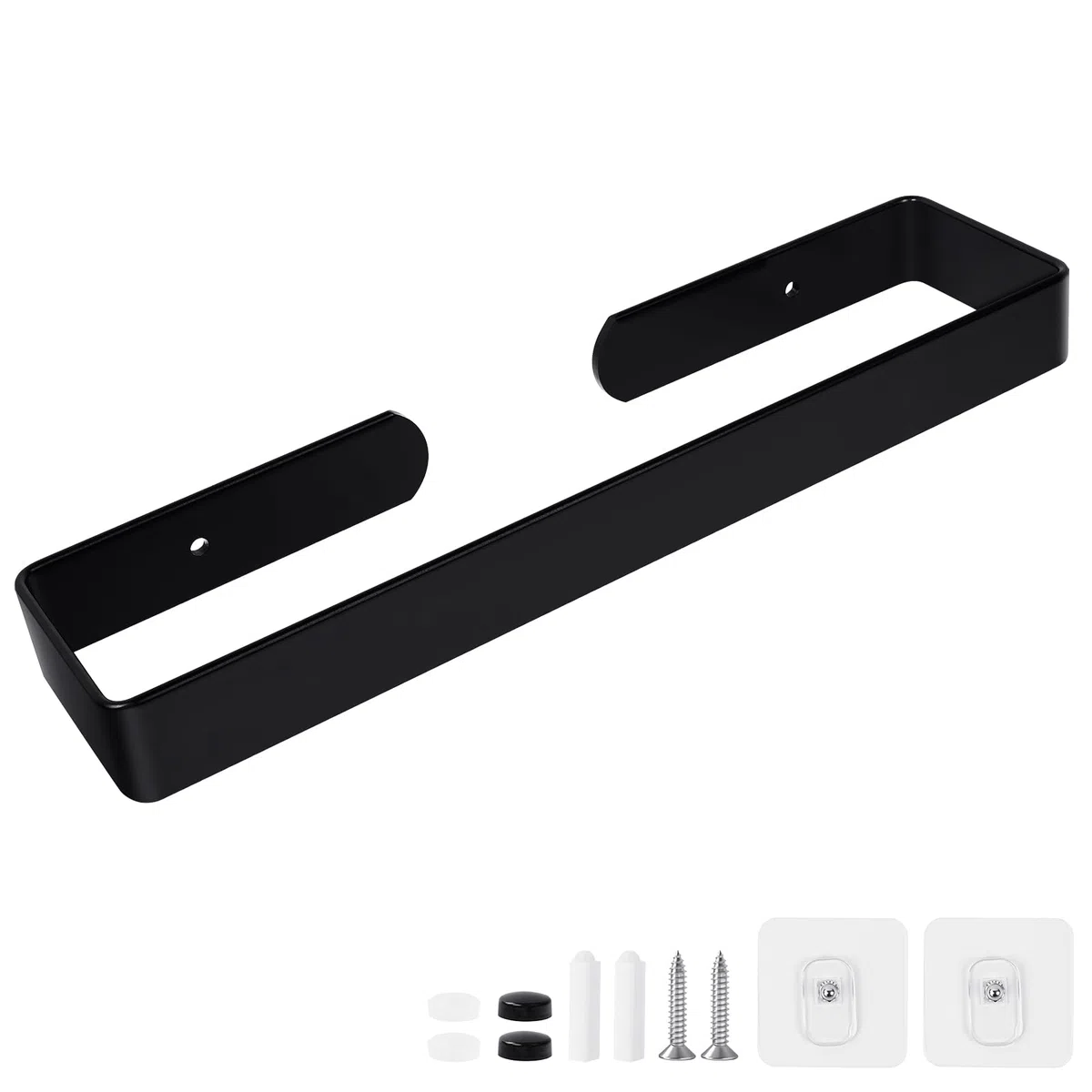 Portasciugamani Bagno Nero, Impermeabile, Antiruggine, Resistente all'Olio, Bagno Portasciugamani 30CM in Alluminio con Materiali di Installazione Inclusi, 2 Metodi di Installazione