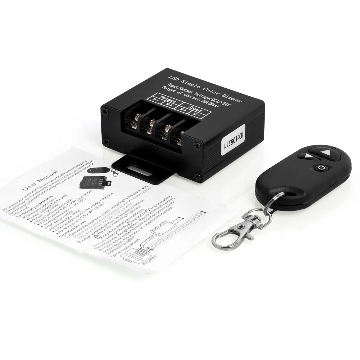 Led Dimmer wireless Telecomando per Strisce LED Luce Monocolore - 12V /24V 20A max
