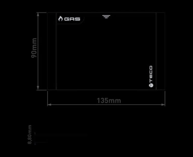 Placca di copertura Teco B01 135x90mm gas bianca K2.0- K2.1