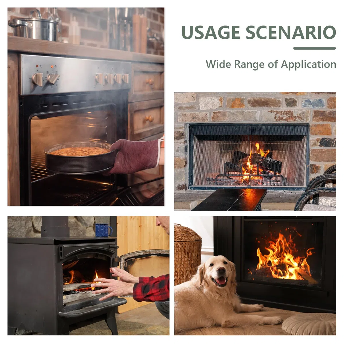 Guarnizione Stufa a Legna, 3m × 10mm × 3mm Guarnizione Autoadesiva Inserto Camino a Legna, Guarnizioni in Fibra di Vetro per Stufa/Camino/Porta del Forno, Resistente al Calore 550 Gradi Celsius