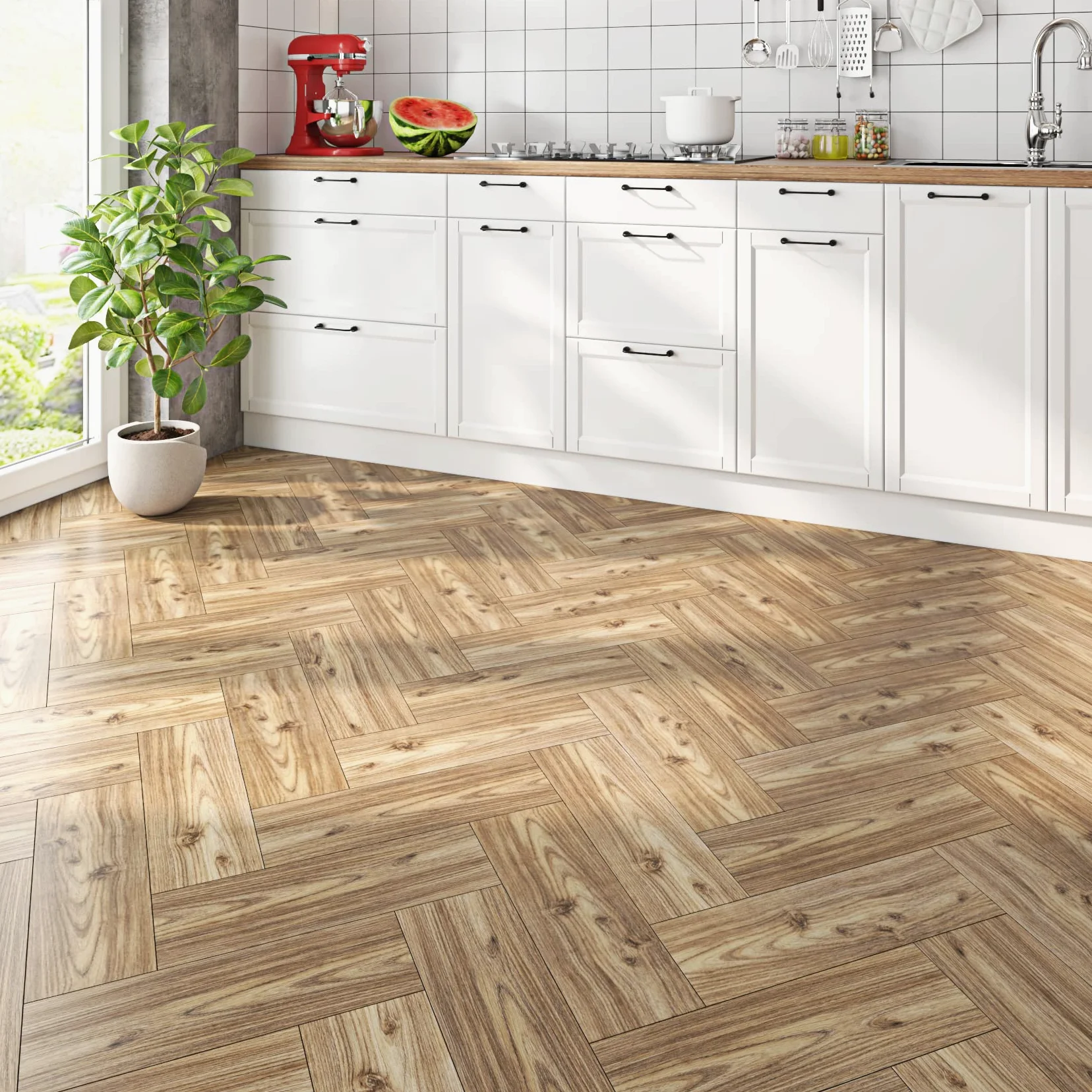 Livelynine Pavimento PVC Adesivo Effetto Legno Listoni 90x15CM Piastrelle Adesive Pavimento Cucina Linoleum Pavimenti Bagno Pellicola Adesiva Legno Rovere Carta da Parati Adesiva Muro, 4 Piastrelle