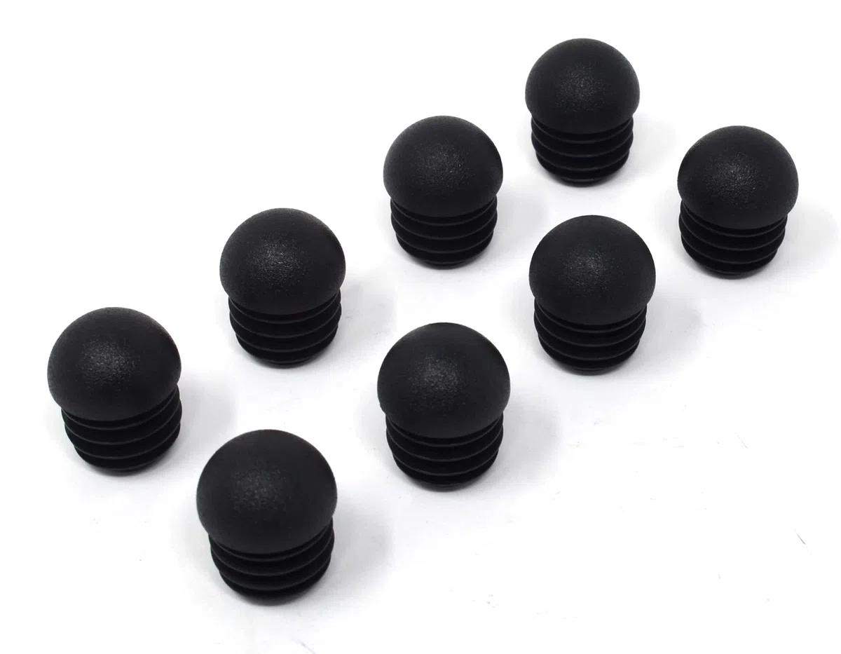 Design61 8 tappi lamellari per tubi rotondi con testa a sfera, diametro 20 – 20,5 mm, colore nero