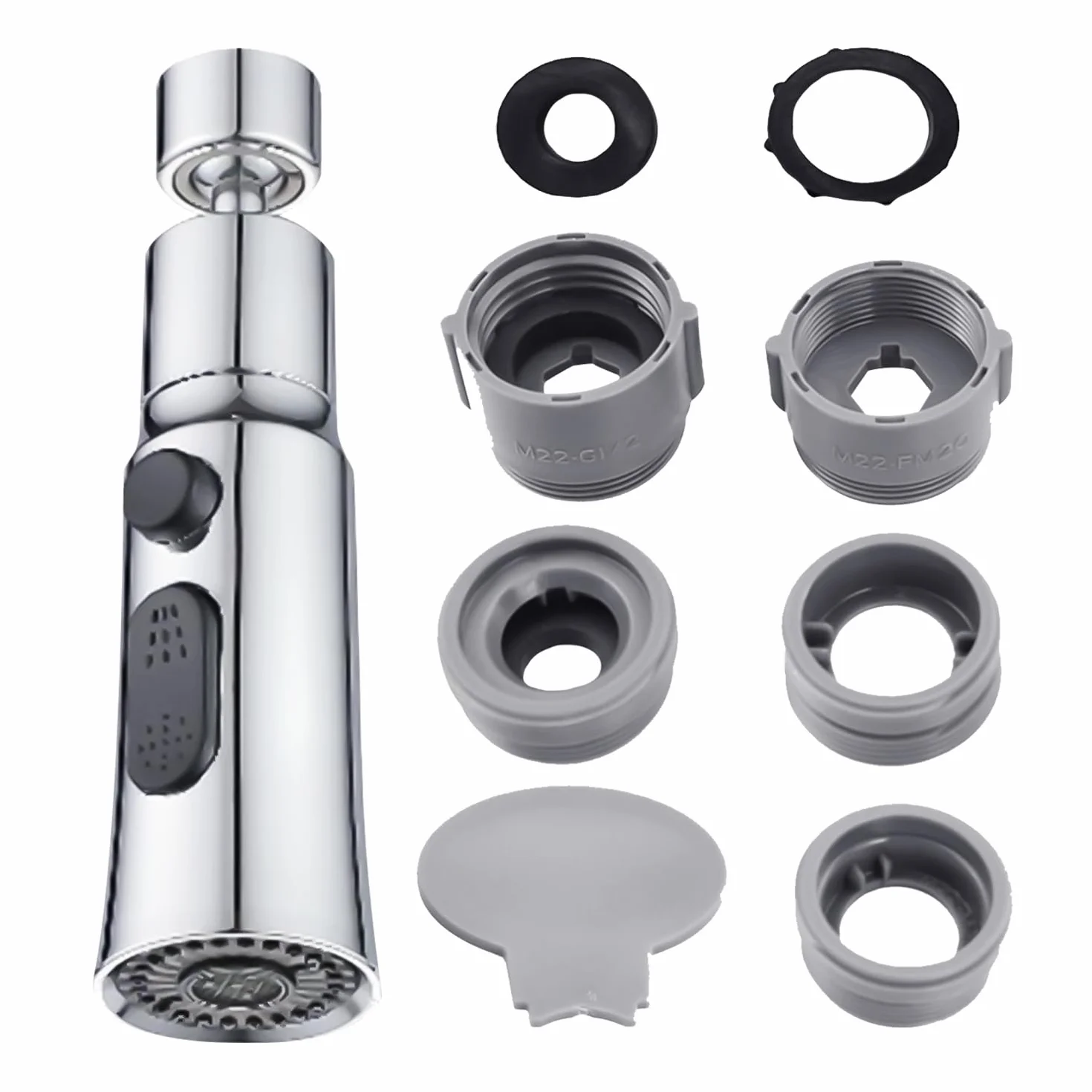 1 prolunga per rubinetto, con 1 set di adattatori, testa spruzzatore per rubinetto, adattatore per rubinetto, paraspruzzi per rubinetto, accessori per rubinetto, accessori rotanti, adatto per