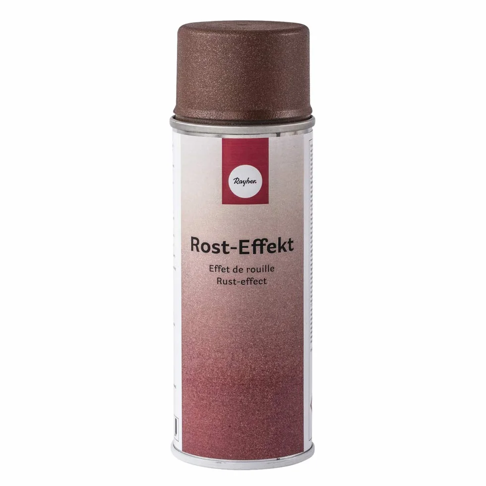 Rayher 34435222 vernice spray effetto ruggine, struttura ruvida, 200ml, opaco, per superfici metalliche, vetro, porcellana, legno, carta, essiccazione rapida