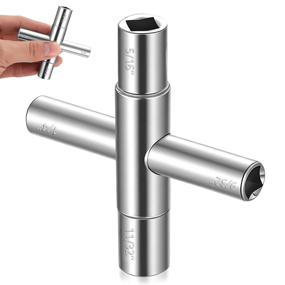 Chiave Quadrata Contatore Gas a 4 vie, 6,5mm/7mm/8mm/9mm chiave universale per contatori, chiavi per sfiati radiatori, quadro elettrico, contatori di elettricità, contatore acqua e gas