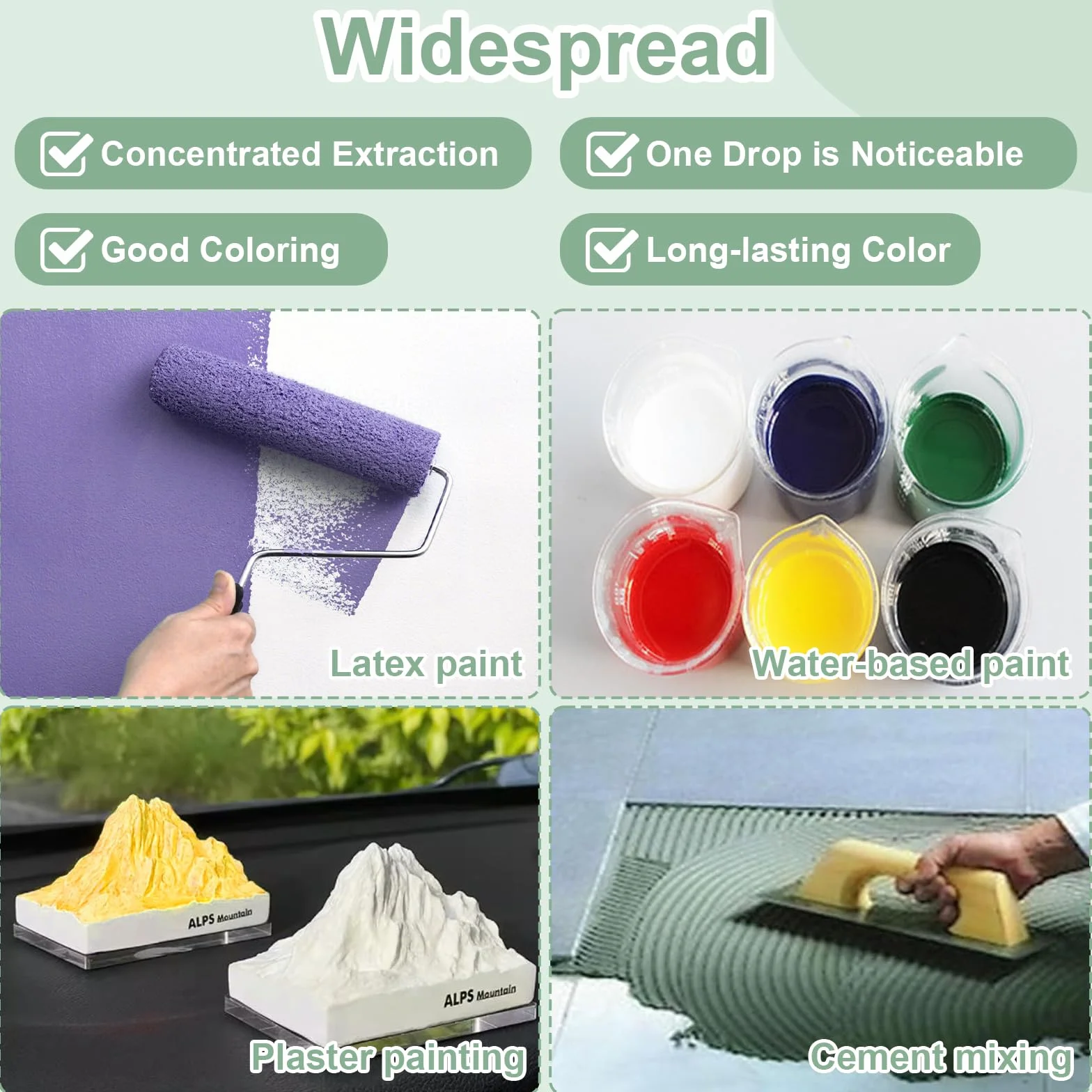 6 pigmenti colorati per colata in polvere, 10 ml, vernice a base d'acqua, alta concentrazione, polvere pigmentata per modellismo e progetti creativi
