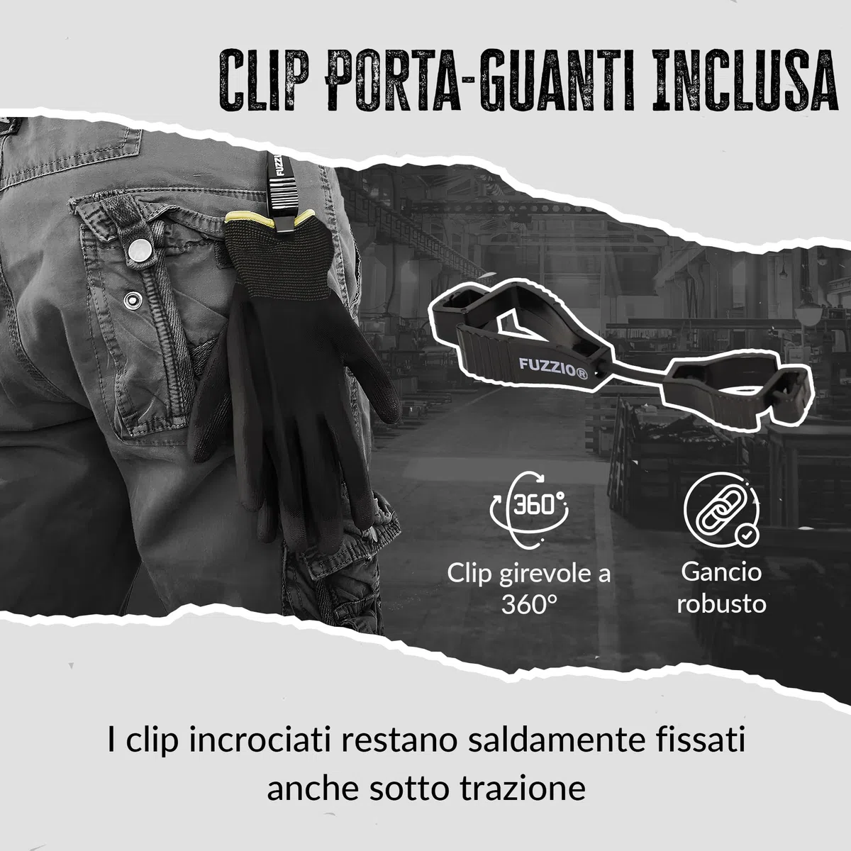 FUZZIO 12 paia di guanti da lavoro rivestiti in PU clip guanto