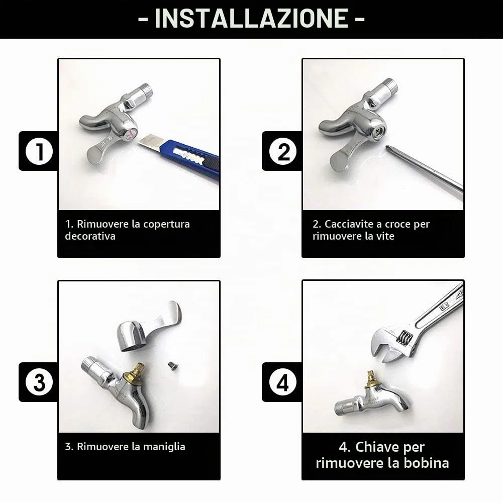 2 Pcs Vitoni in Ceramica per Rubinetti Acqua Fredda e Calda, Vitoni di Ricambio, Coppia di Vitoni con 20 Ingranaggi per Cucina Bagno, Lunghezza 53 mm, Oro