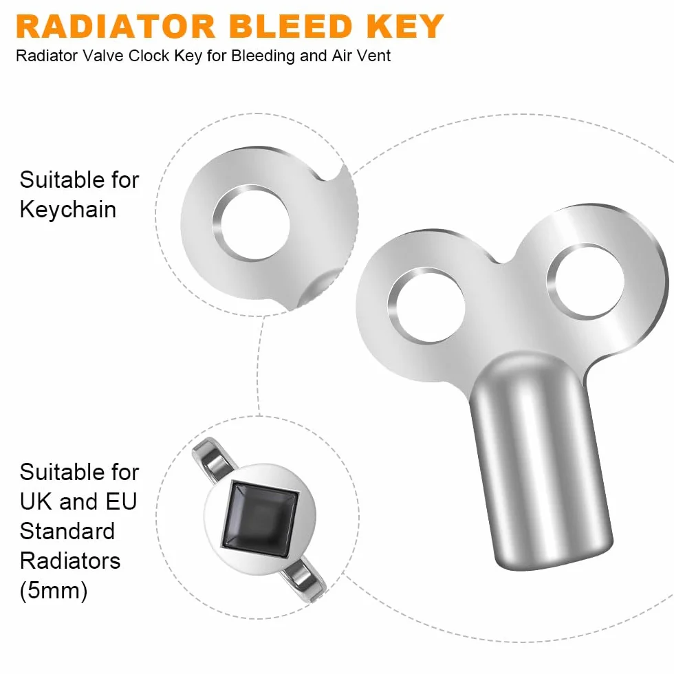 Flintronic Valvola Termosifone, 3 Pezzi Chiave Sfiato Termosifone, Chiave di Spurgo del Radiatore, Universale Chiave Quadrata, per Radiatori Adatta