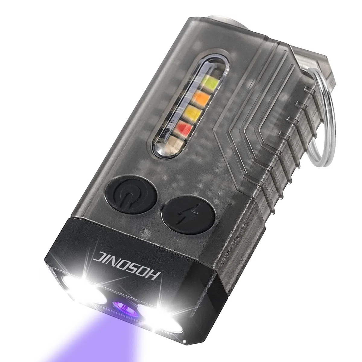 E9 Mini Torcia LED Potente 1000 Lumen, Piccola Torce Portachiavi con 365nm UV e Luce Colorata, 12 Modalità Ricaricabile USB Flashlight, Magnetica, IPX4 Impermeabile