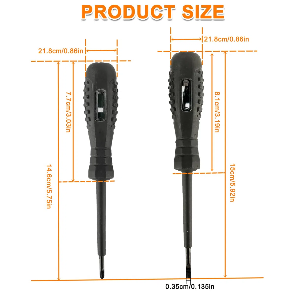 2 in 1 Rilevatore di elettricità Cacciavite magnetico, Forte Coppia elevata rivelatore di elettricità, Penna Tester di Tensione Per elettricisti(2 teste piatte +2 croci)