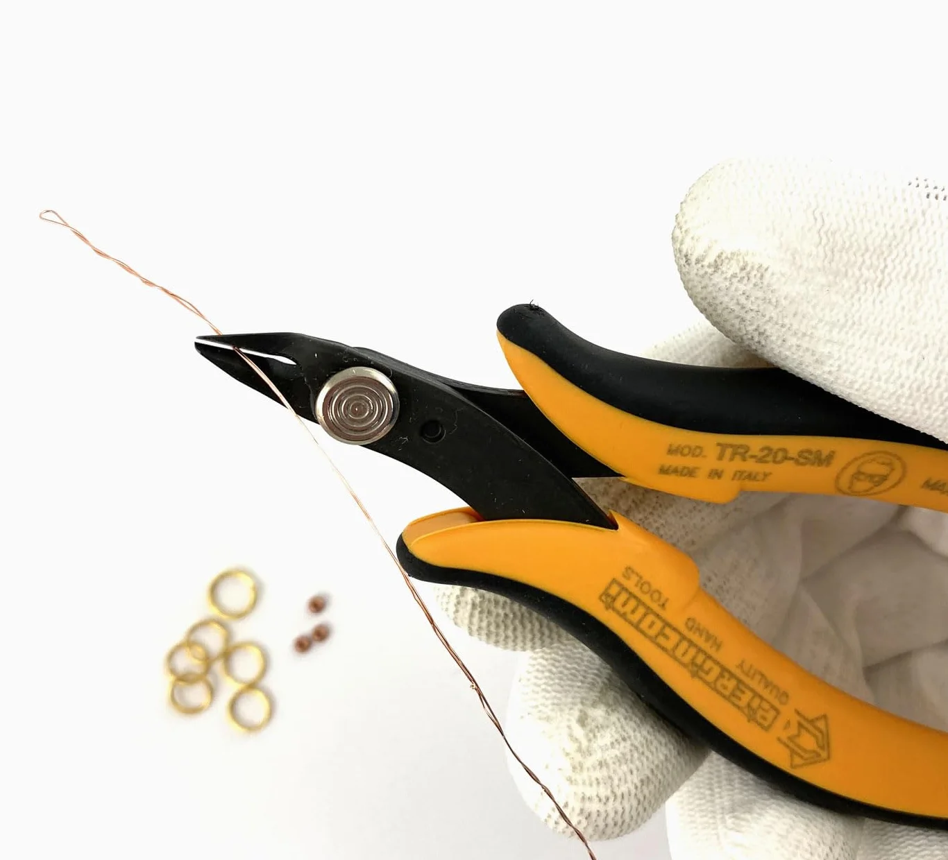 Piergiacomi - TR20SM Tronchesino dal Taglio Raso 132mm - Testa Micro Bordi Smussati - Taglienti da 8mm Inclinati a 27° per Rame o Altri Materiali Duttili max Ø 0.81mm - Arancione - Made in Italy