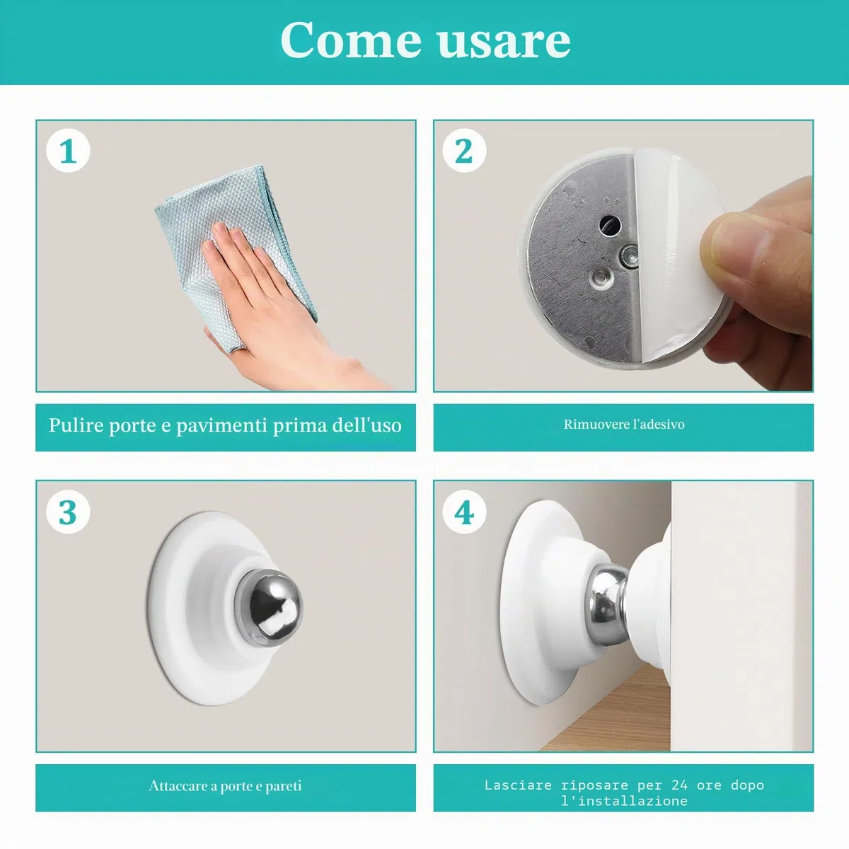 2 Pezzi Fermaporta Magnetico per Camper Bianco Magnetiche Door Holder Ferma Porta da Muro con Viti e Adesivo per Roulotte Barca Auto Scomparti Camper Porta di Sicurezza