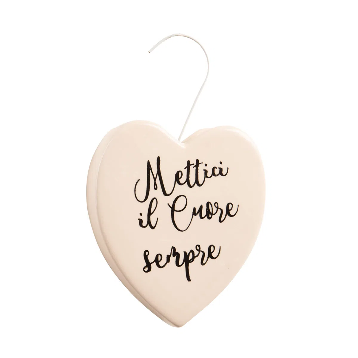 Umidificatore in ceramica da termosifone a Forma di Cuore "Mettici il Cuore sempre" 15x4x17,5 cm