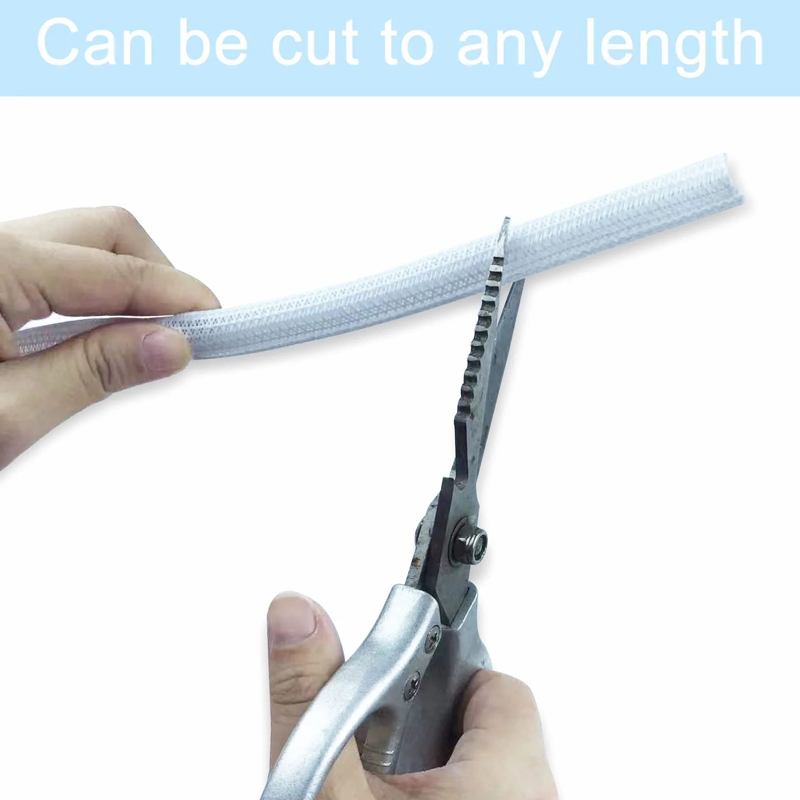 Nutabevr 13mm Guaina Cavi Self-closing, 3 m Raccogli Cavi Nascondi ,Flessibile Intrecciata per TV/Computer Ufficio Casa Auto, bicicletta Bianco
