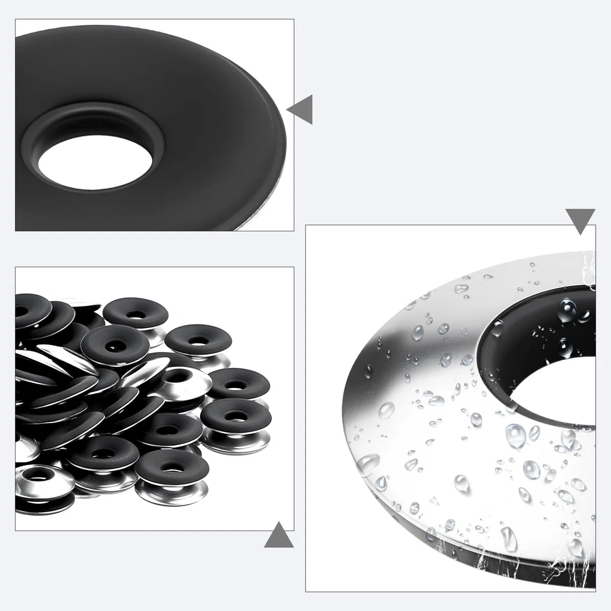 60 Pezzi Rondelle in Gomma in Acciaio Inox 304 M4,2x12 mm Rondelle di Tenuta con Guarnizione EPDM Piatte per Viti Autofilettanti e Viti Idrauliche