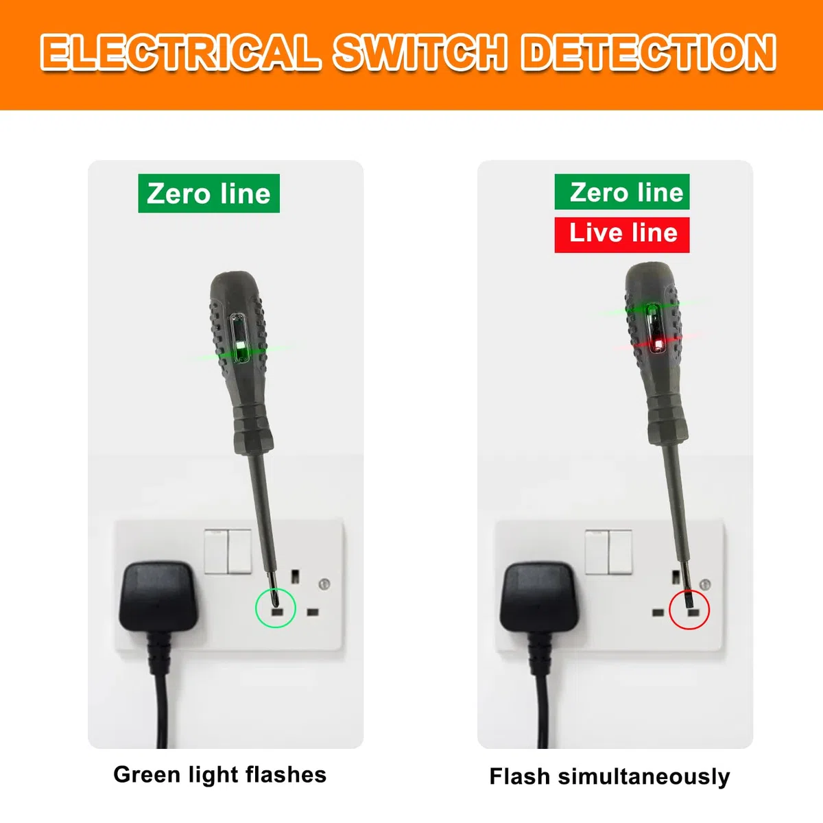 2 in 1 Rilevatore di elettricità Cacciavite magnetico, Forte Coppia elevata rivelatore di elettricità, Penna Tester di Tensione Per elettricisti(2 teste piatte +2 croci)