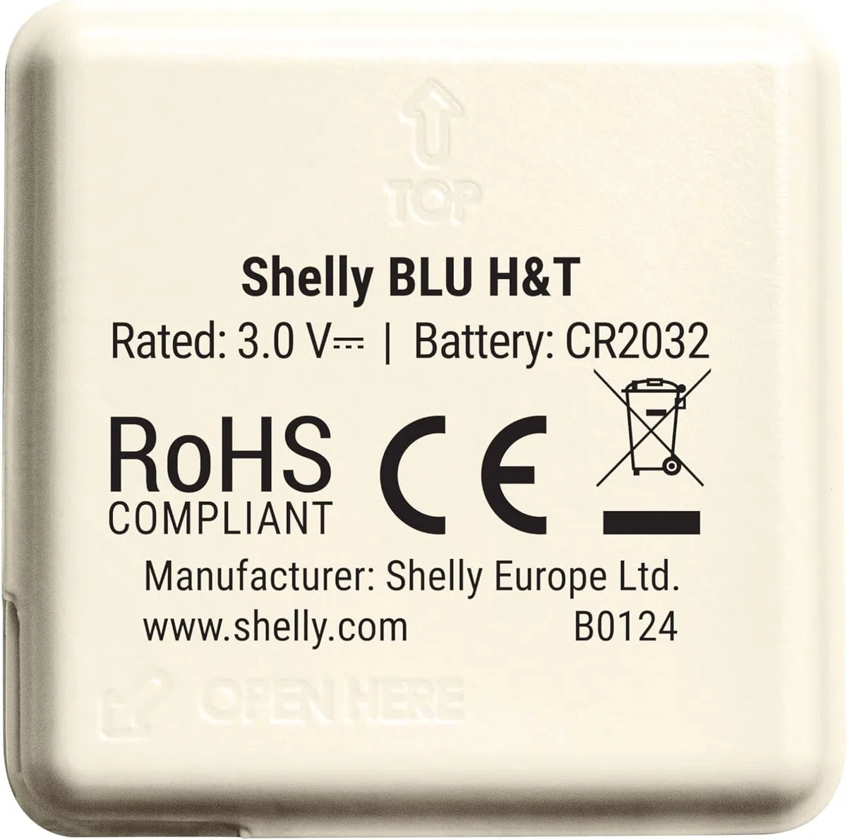Shelly Blu H&T Avory | Confezione da 2 | Sensore di temperatura e umidità controllato Bluetooth | Resistente agli spruzzi d'acqua e alla polvere | Classe di protezione IP54 | App iOS Android |